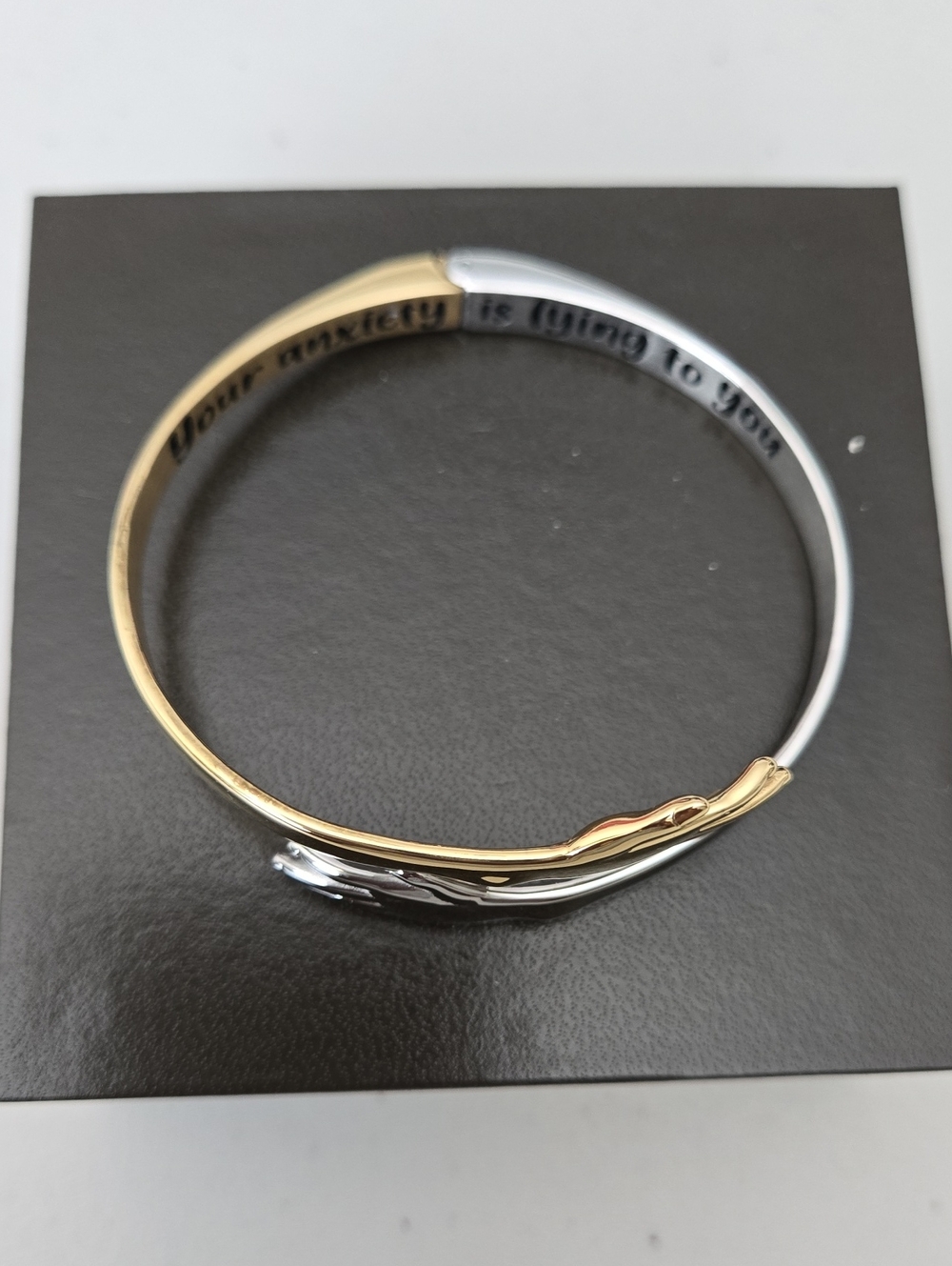 Source Unknown Two-Tone Gold and Silver Women’s Hinged Bracelet